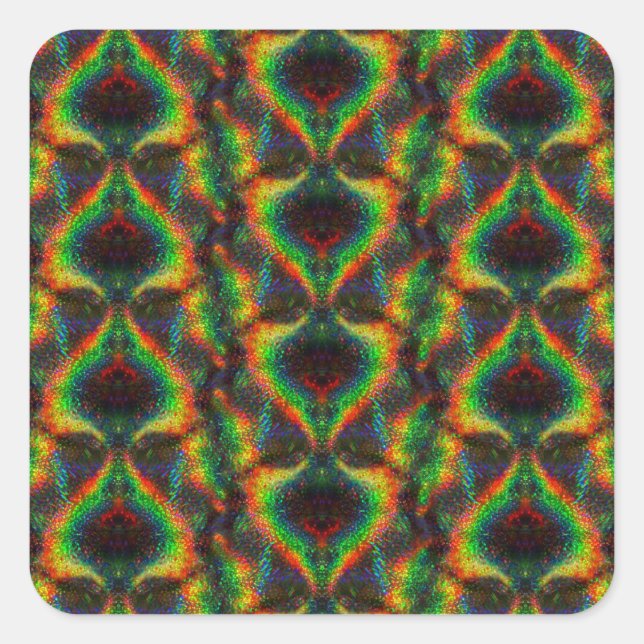 Sticker Carré Lumières Holographique Arc-en-ciel brillant Partie (Devant)