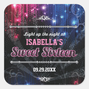 Sticker Carré Lumières magiques Neon Favorise