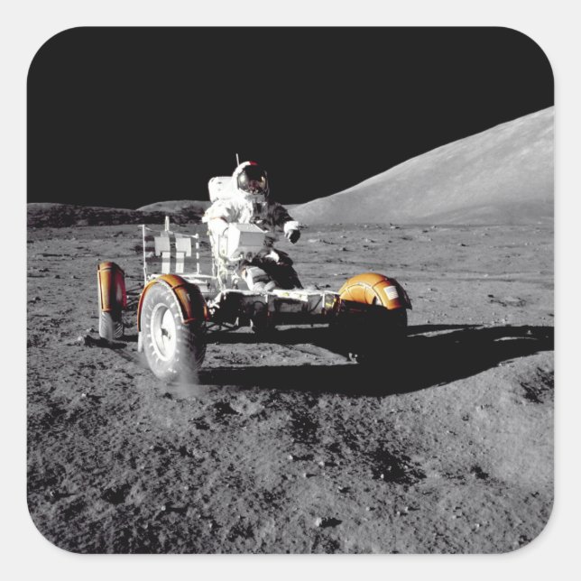Sticker Carré Lunar Rover, Apollo 17 (Devant)