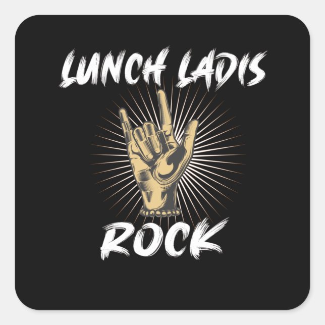 Sticker Carré Lunch Lady Gift School Cafétéria (Devant)