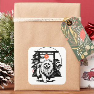 Sticker Carré LUNE GATE Chow