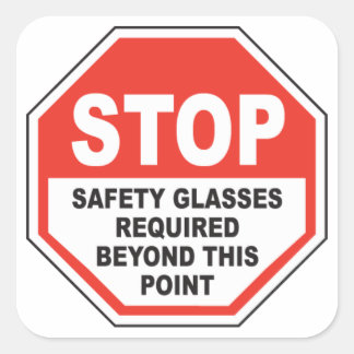 Sticker Carré Lunettes de sécurité requises