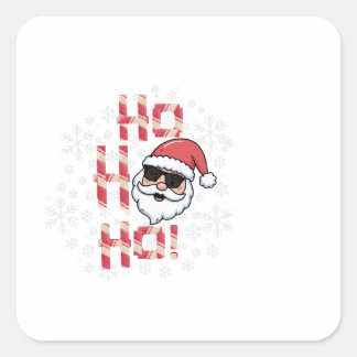 Sticker Carré Lunettes de soleil de Père Noël Rétro Cool Porte-c