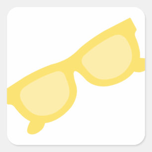 Sticker Carré Lunettes de soleil d'été lunettes de lunettes jaun