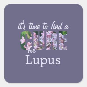 Sticker Carré Lupus Sensibilisation Cure / Lilac Solide Violet P