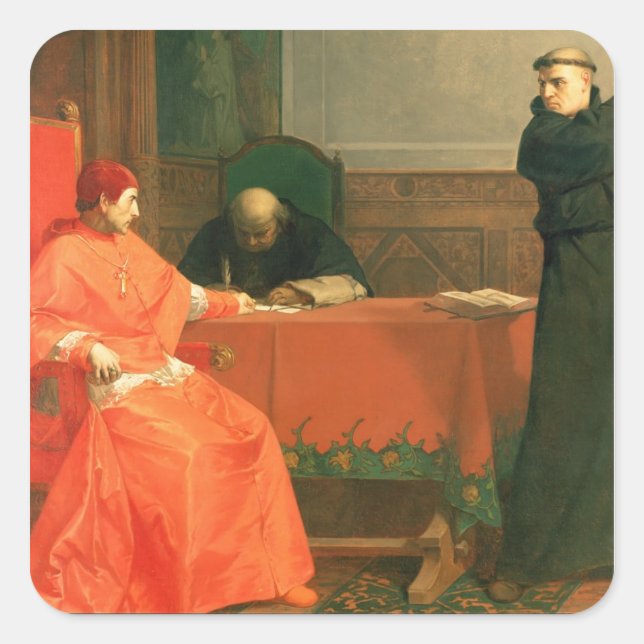 Sticker Carré Luther devant le cardinal Cajetan (Devant)