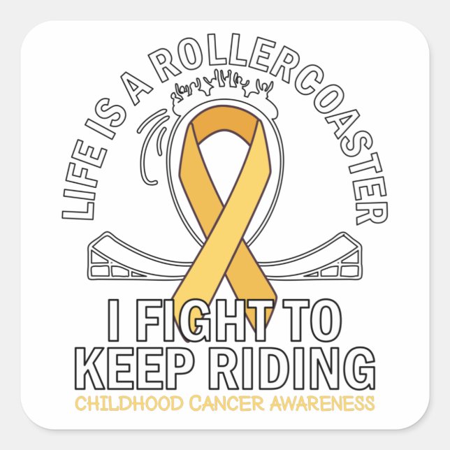 Sticker Carré Lutte contre le cancer chez l'enfant (Devant)