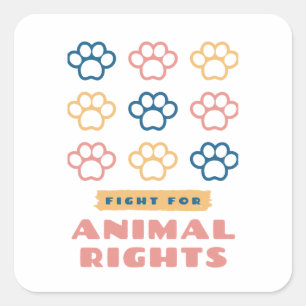 Sticker Carré Lutte pour les droits des animaux