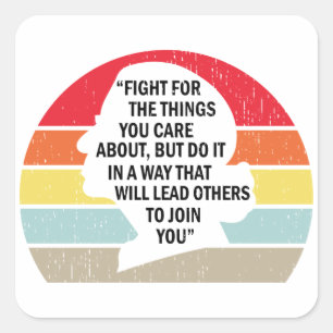 Sticker Carré Lutte Rétro Pour Les Choses Qui Vous Intéressent