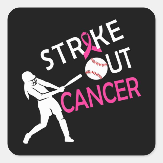 Sticker Carré Lutter contre le cancer du sein Campagne de sensib (Devant)