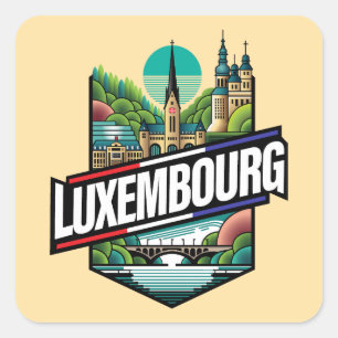 Sticker Carré Luxembourg Europe