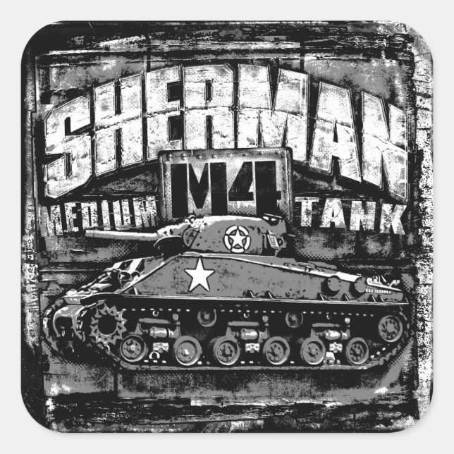 Sticker Carré M4 Sherman (Devant)