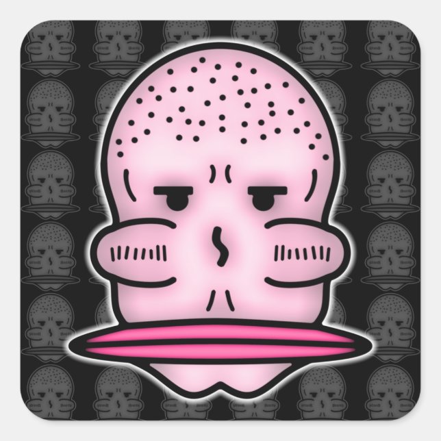 Sticker Carré M. Big Cheekbones et même plus grande bouche v3 (Devant)