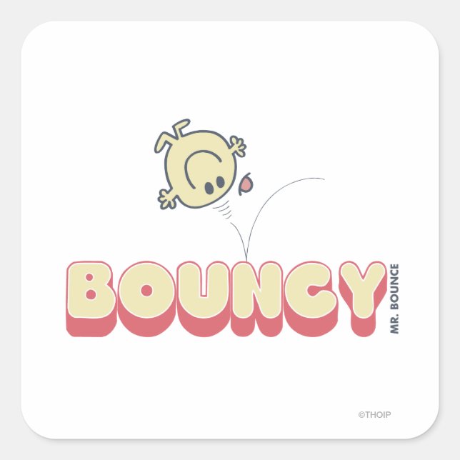 Sticker Carré M. Bounce Rebondit Sur Sa Tête (Devant)