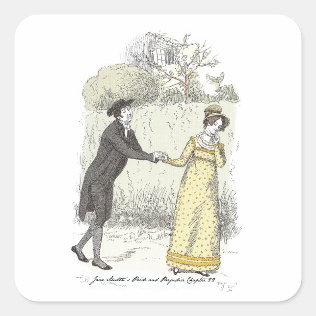 Sticker Carré M. Collins Mlle Lucas Jane Austen Pride&Préjugés (Devant)