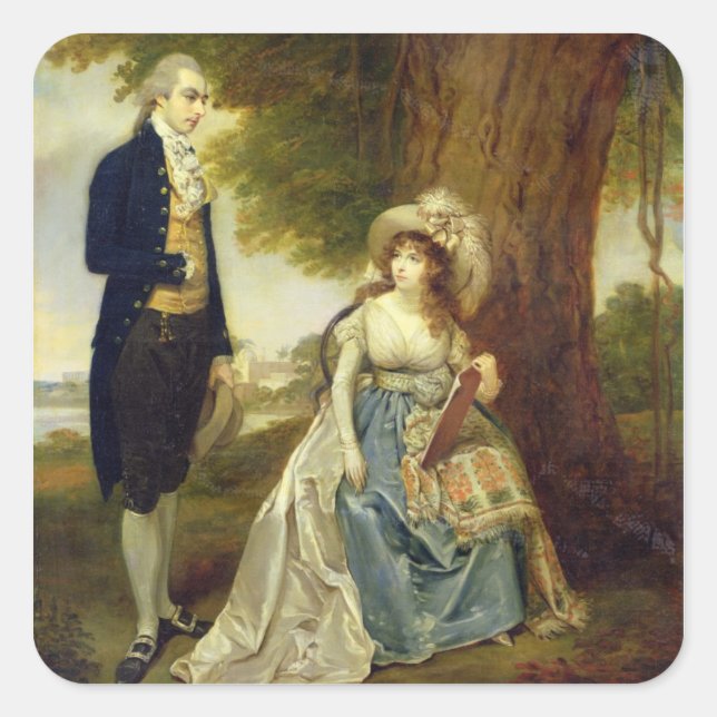 Sticker Carré M. et Mme Fraser, c.1785-90 (huile sur toile) (Devant)
