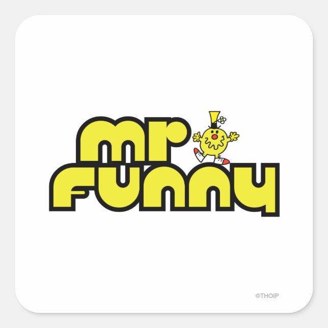 Sticker Carré M. Funny | Lettres jaunes (Devant)