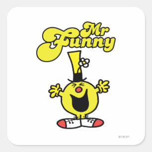 Sticker Carré M. Funny rit Hystériquement