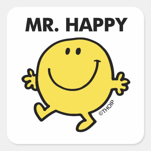 Sticker Carré M. Happy | Danse et sourire (Devant)