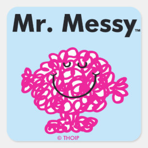 Sticker Carré M. Men   M. Messy Est Mignon, Mais Mal