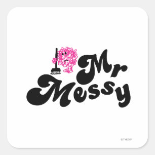 Sticker Carré M. Messy   Nettoyage Avec Salle De Bain