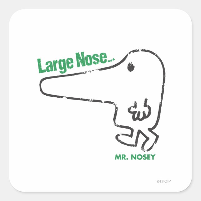 Sticker Carré M. Nosey | Gros nez (Devant)