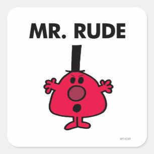 Sticker Carré M. Rude   Colère à visage rouge