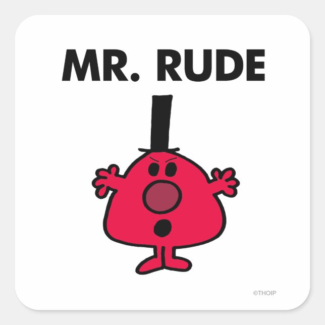 Sticker Carré M. Rude | Colère à visage rouge (Devant)