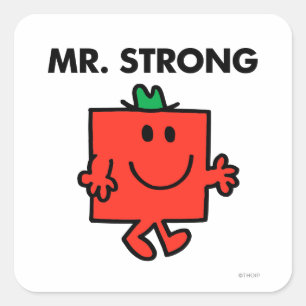 Sticker Carré M. Strong Waving Bonjour