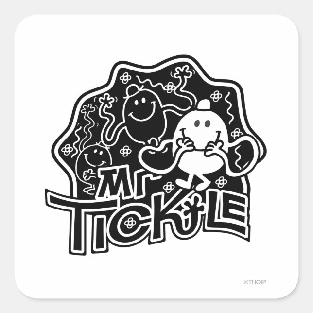 Sticker Carré M. Tickle | Black & White Fun (Devant)