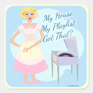 Sticker Carré Ma Chambre ma liste de reproduction