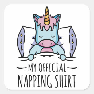 Sticker Carré Ma chemise de sieste officielle avec sommeil Unico