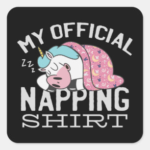 Sticker Carré Ma chemise de sieste officielle - Lazy sommeil Uni