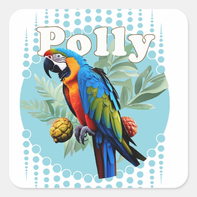 Sticker Carré Macaw (Devant)