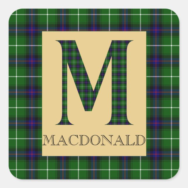 Sticker Carré MacDonald Tartan Monogramme M (Devant)