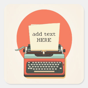 Sticker Carré Machine à écrire vintage