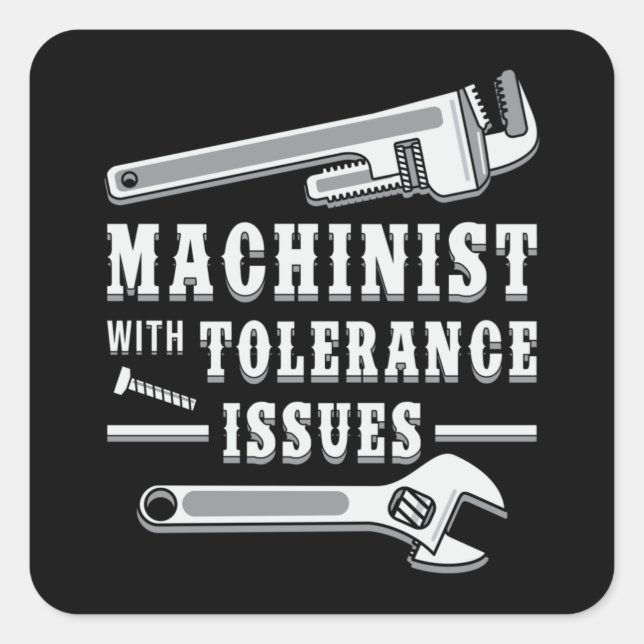 Sticker Carré Machine Machiniste Mécanicien CNC Machiniste Idée  (Devant)