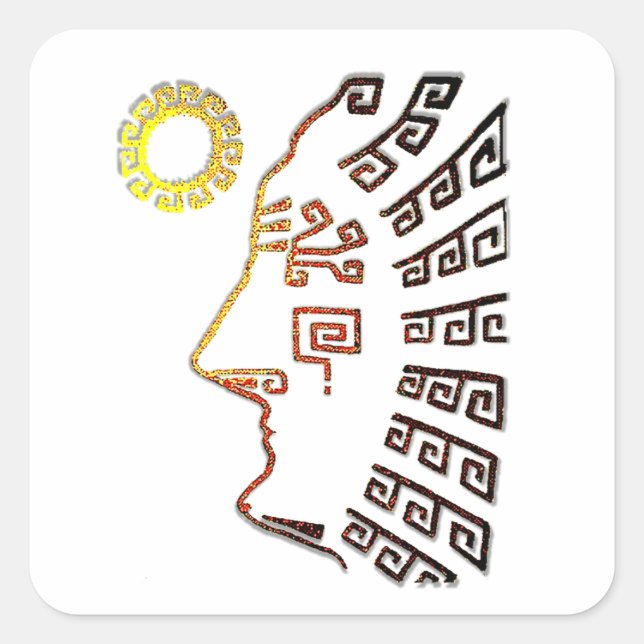 Sticker Carré Machu Picchu Cusco Pérou (Devant)