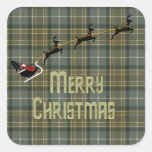 Sticker Carré MacKellar Tartan écossais Patiné