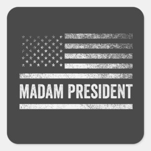Sticker Carré Madame la Présidente Harris Walz Élection américai