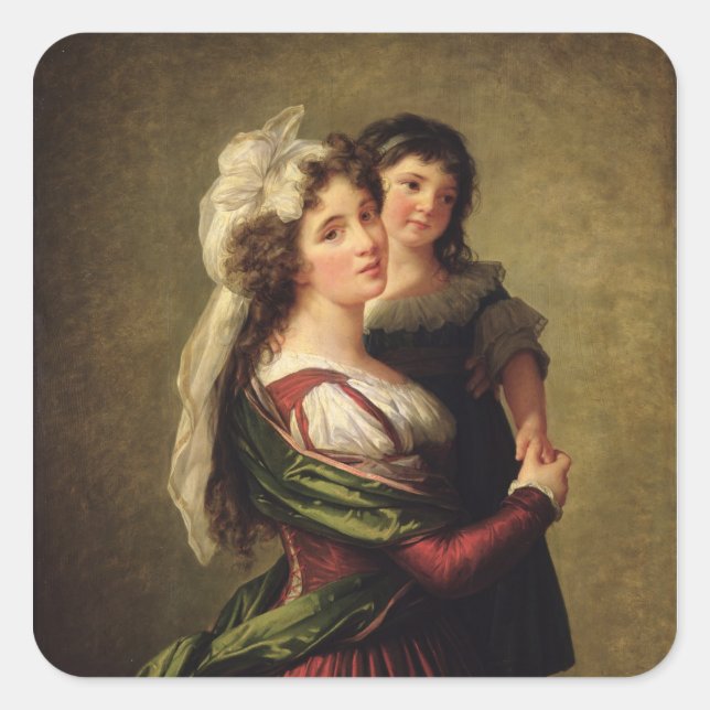 Sticker Carré Madame Rousseau et sa fille, 1789 (Devant)