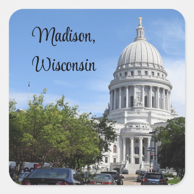 Sticker Carré Madison, Wisconsin State Capitol (Devant)