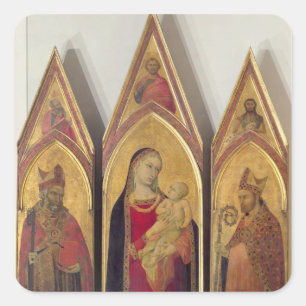 Sticker Carré Madonna and Child with SS. Nicholas and Proculus