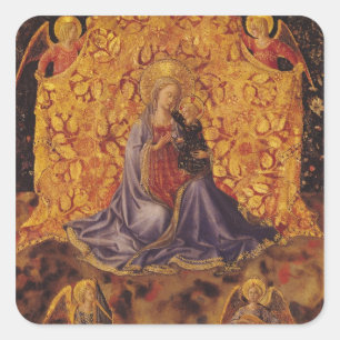 Sticker Carré Madonna de l'humilité avec l'enfant et les anges