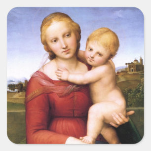 Sticker Carré Madonna et bébé blonds Jésus