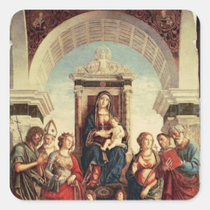 Sticker Carré Madonna et enfant avec des saints