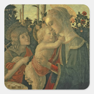 Sticker Carré Madonna et Enfant avec Saint Jean le Baptiste (hui