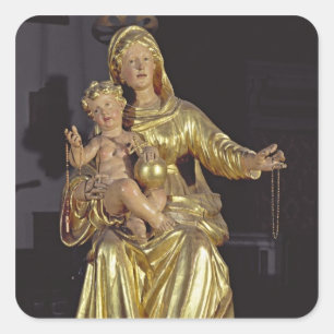 Sticker Carré Madonna et enfant, XVIIème siècle (bois doré)