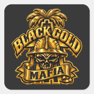 STICKER CARRÉ MAFIA DE L'OR NOIR