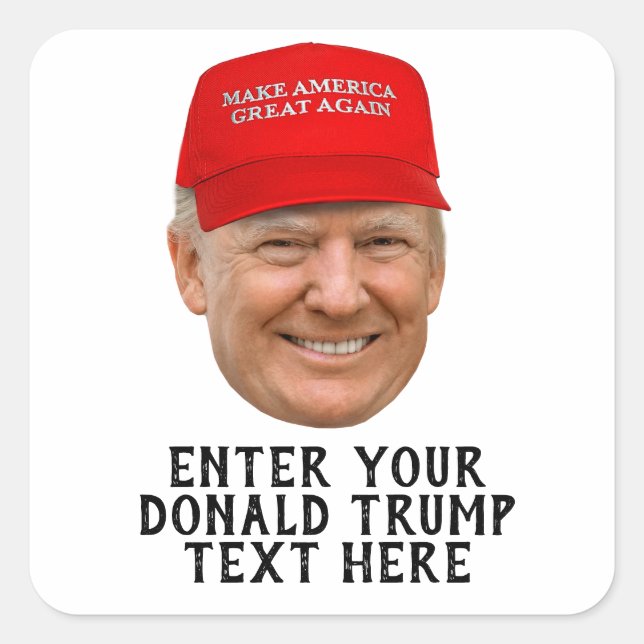 STICKER CARRÉ MAGA DONALD TRUMP PERSONNALISÉ (Devant)